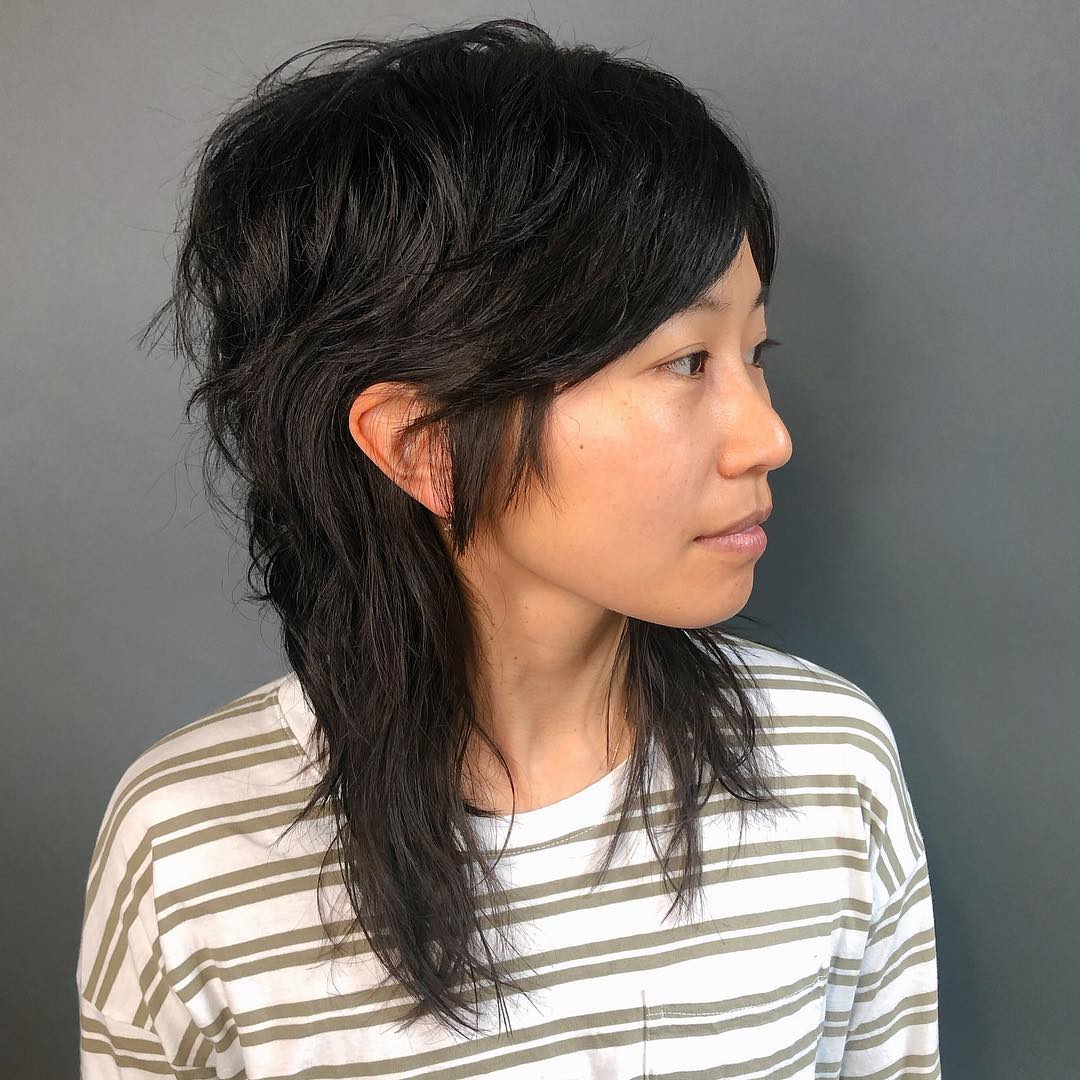 Low-Maintenance Mullet for Thick Wavy Hair
