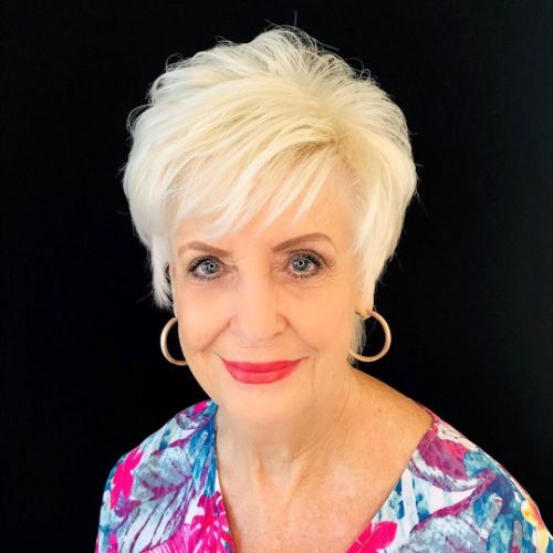 Blonde Pixie for a 60 Year Old Woman