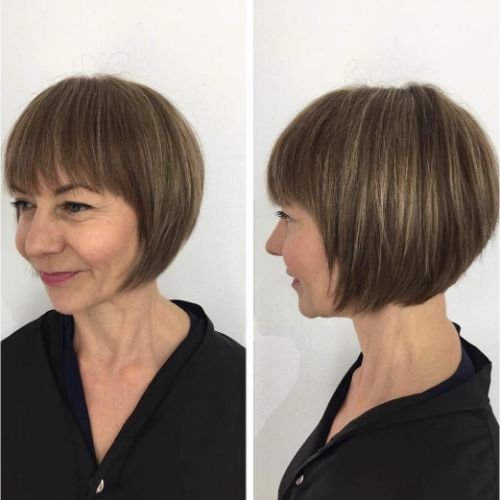 Short Straight Bob for a Round Face