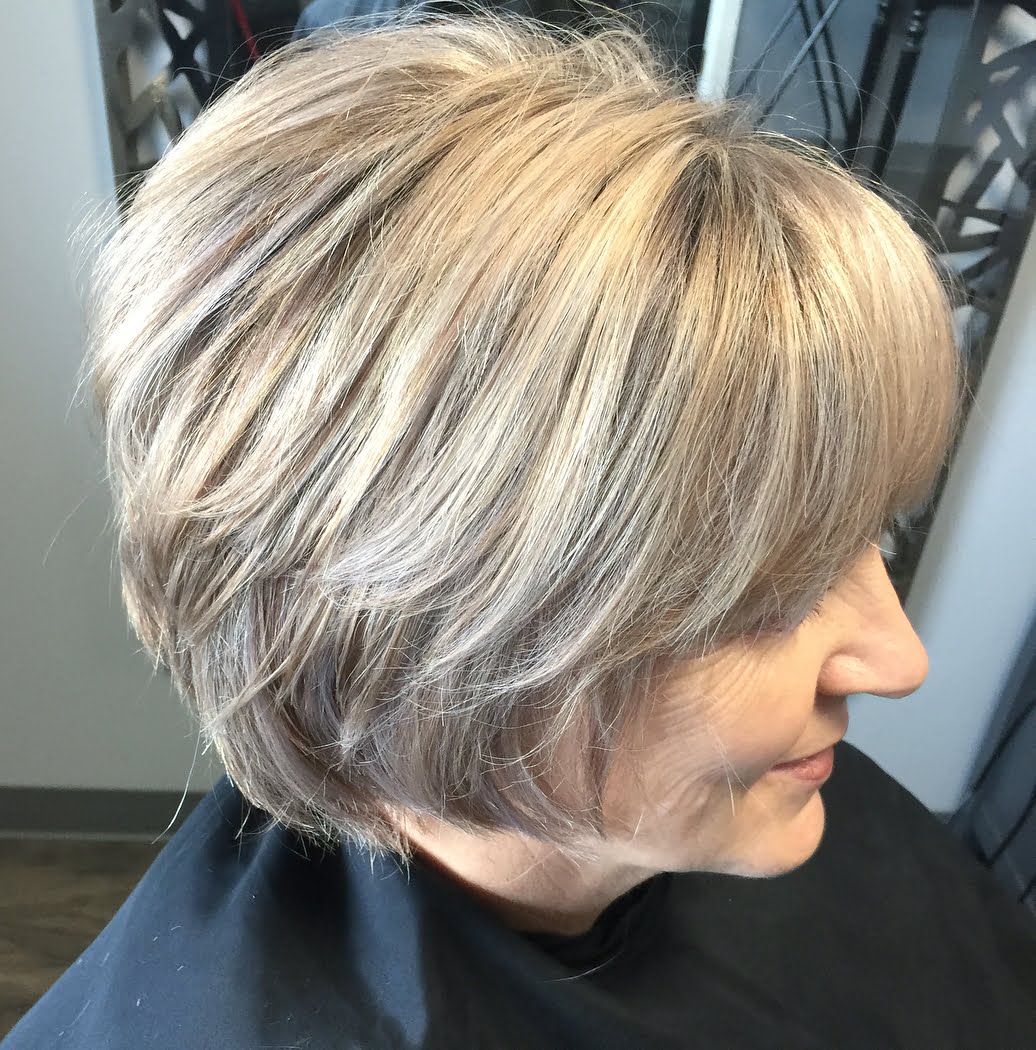 Highlights blonde hair short bob haircut over 60 | www.hairs… | Flickr