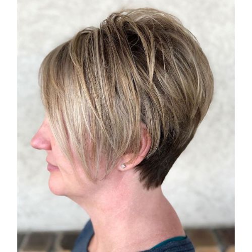 Tapered Long Pixie for a Chubby Face