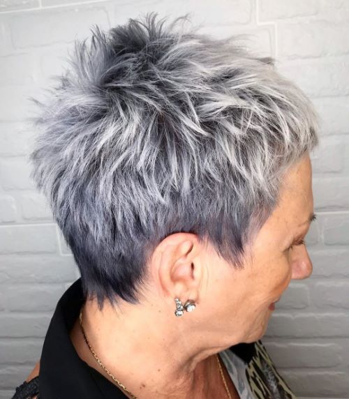 Over 50 Messy Style for Short Gray Hair
