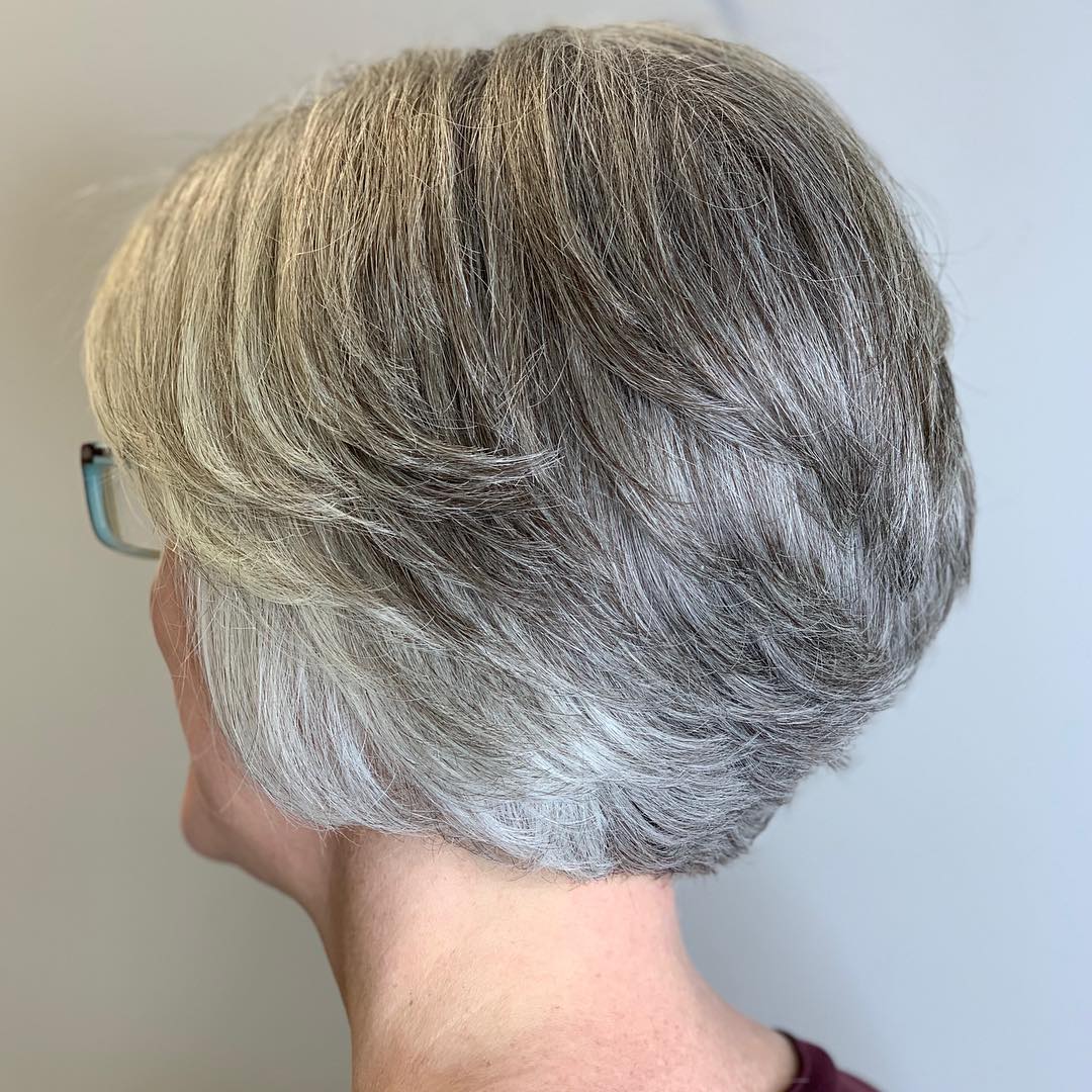 Sleek Gray Bob with Layers