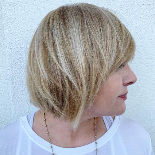 Stylish Shaggy Bob Over 40