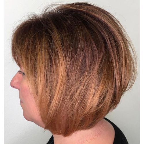 Auburn Bob with Highlights