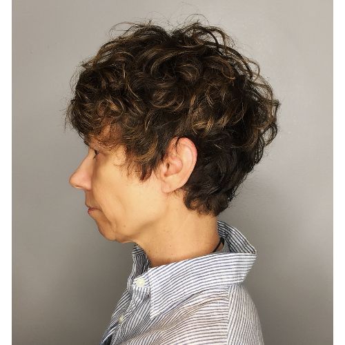 Short Curly Tapered Pixie