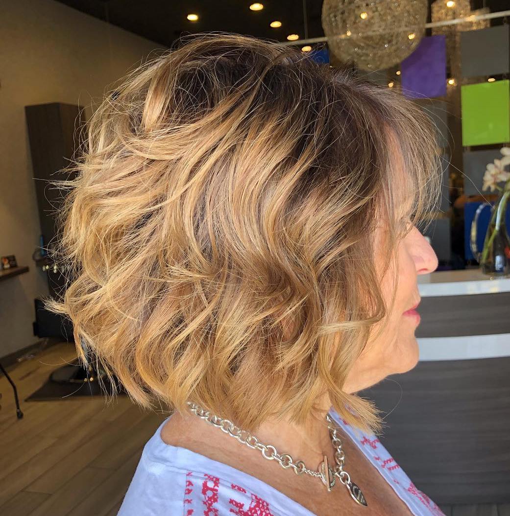 Over 50 Layered Short to Medium Bob Haircut