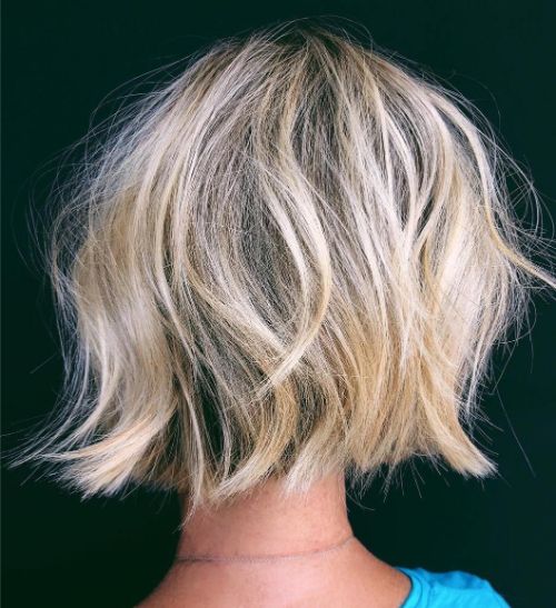 Shaggy Wavy Bob for Fine Hair