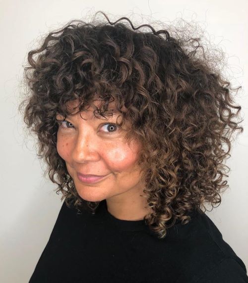 Medium Cut with Layers for Curly Hair