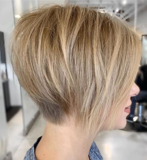 Cute Blonde Wedge Cut for Fine Hair