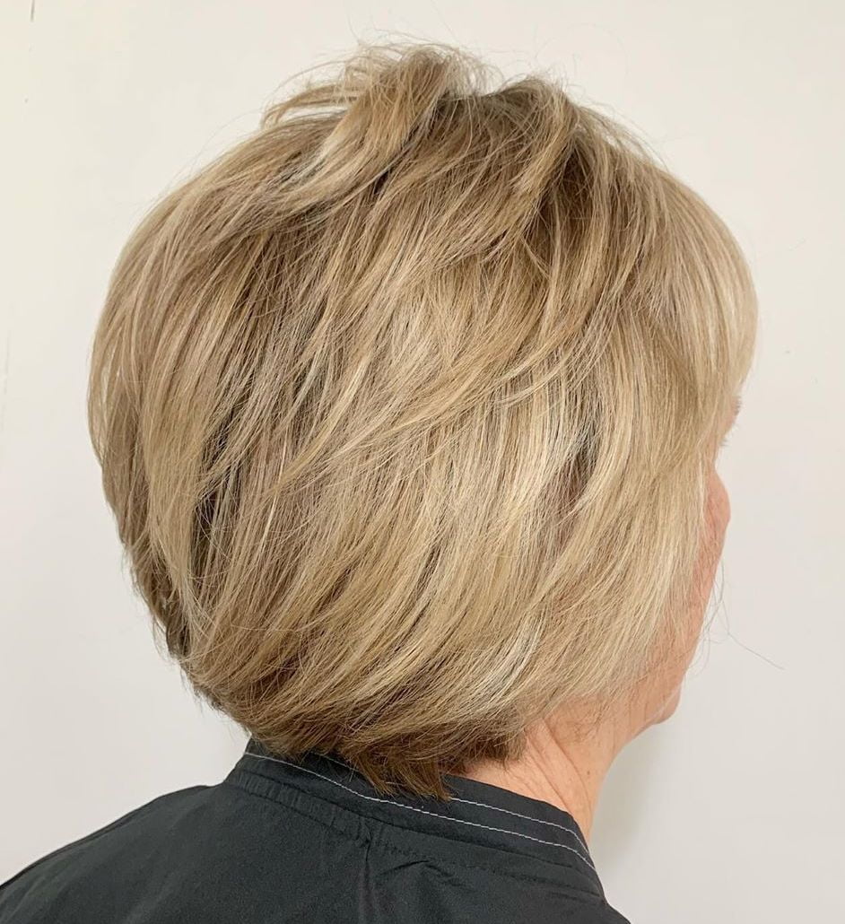 Golden Blonde Pixie Bob with Layers