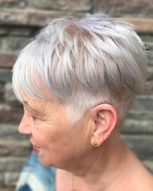 Silver Gray Pixie for Women Over 60
