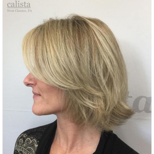 Blonde Bob with Feathered Layers