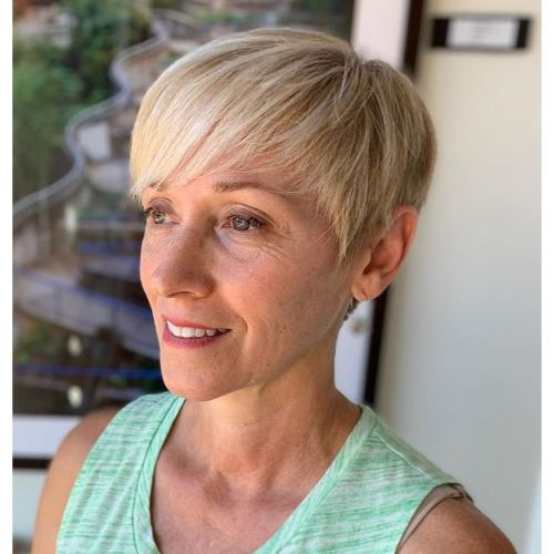 Blonde Razored Pixie Cut
