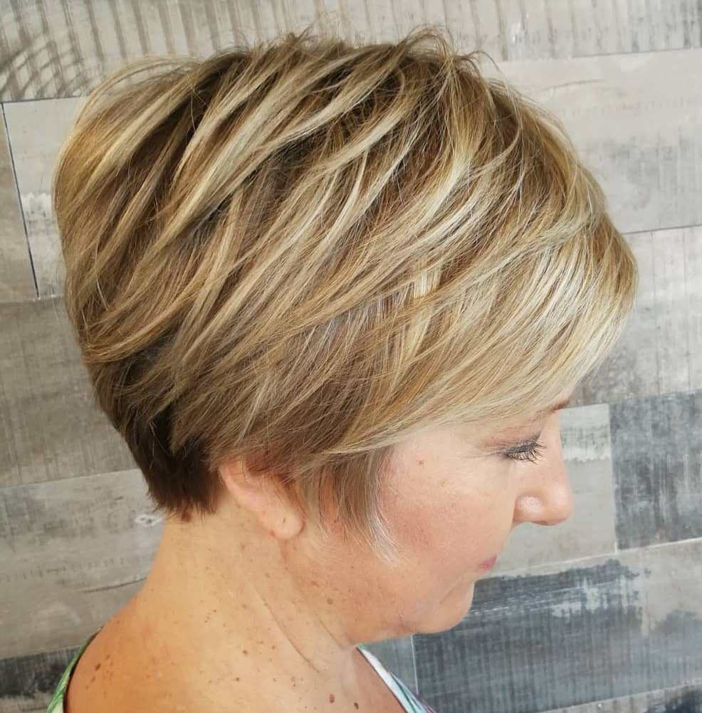 Long Golden Bronde Pixie