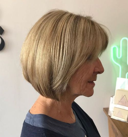 Layered Short Bob Haircut Over 60