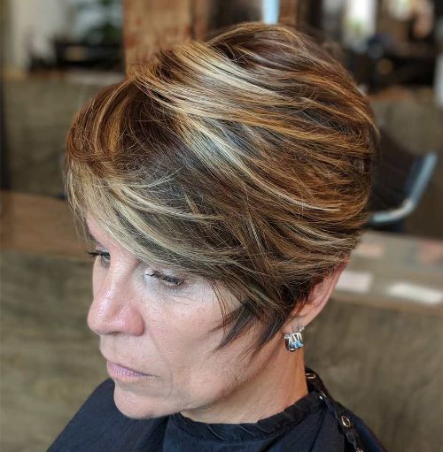 Long Pixie Haircut for Women Over 50