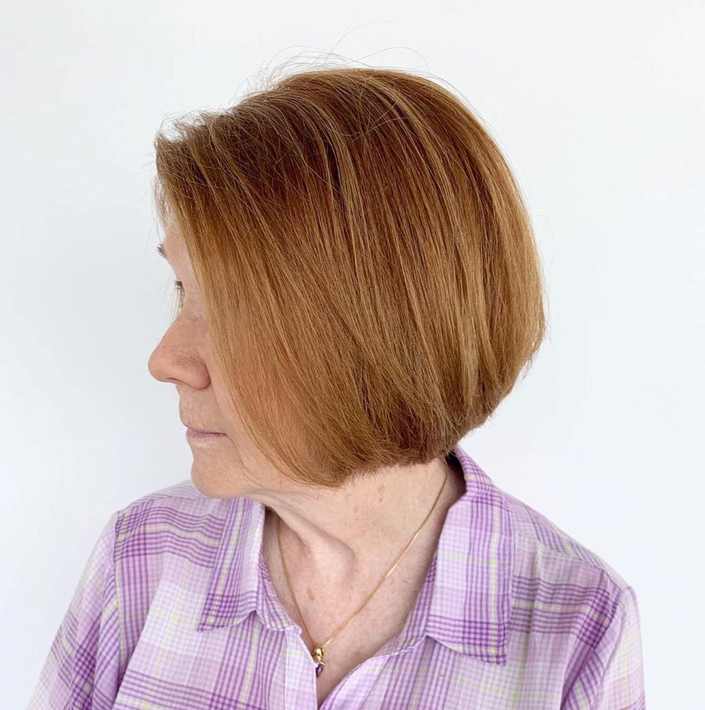 Sleek Red Jaw-Length Bob