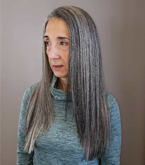 Long Gray Hair for Older Women
