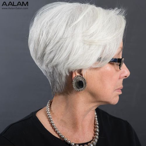60 and Over Flattering Pixie for Straight Hair