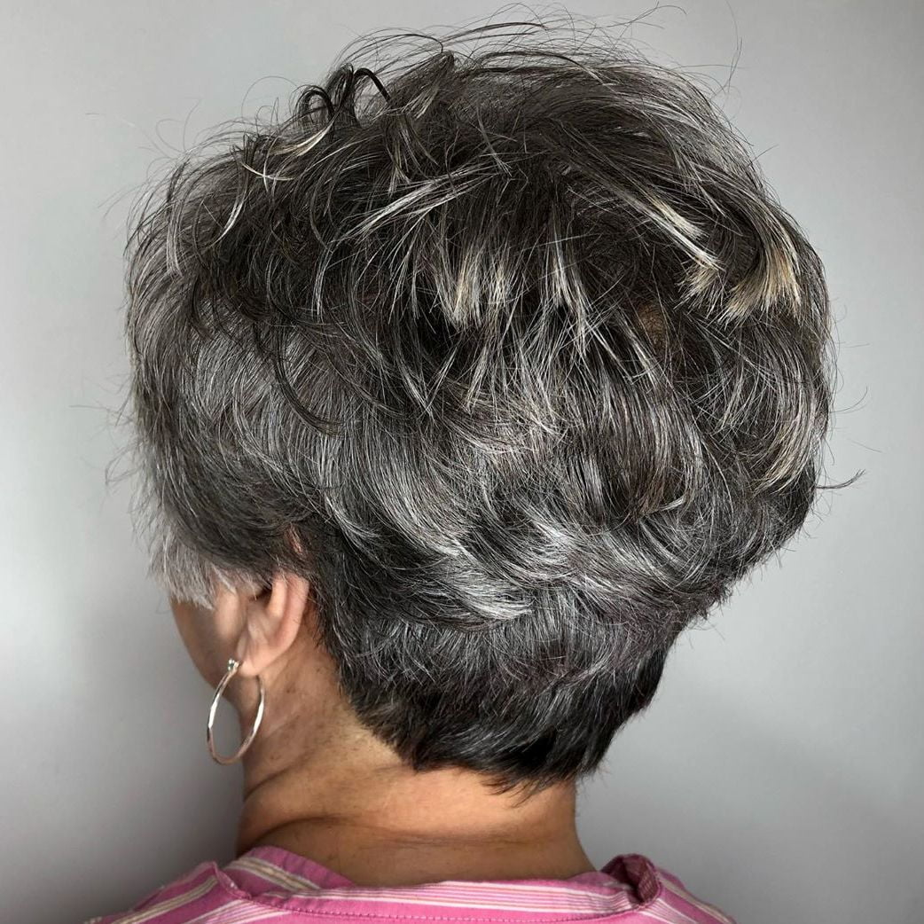 Short Choppy Gray Pixie