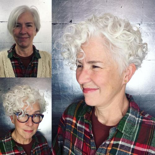 Over 60 Permed Short Curly Pixie